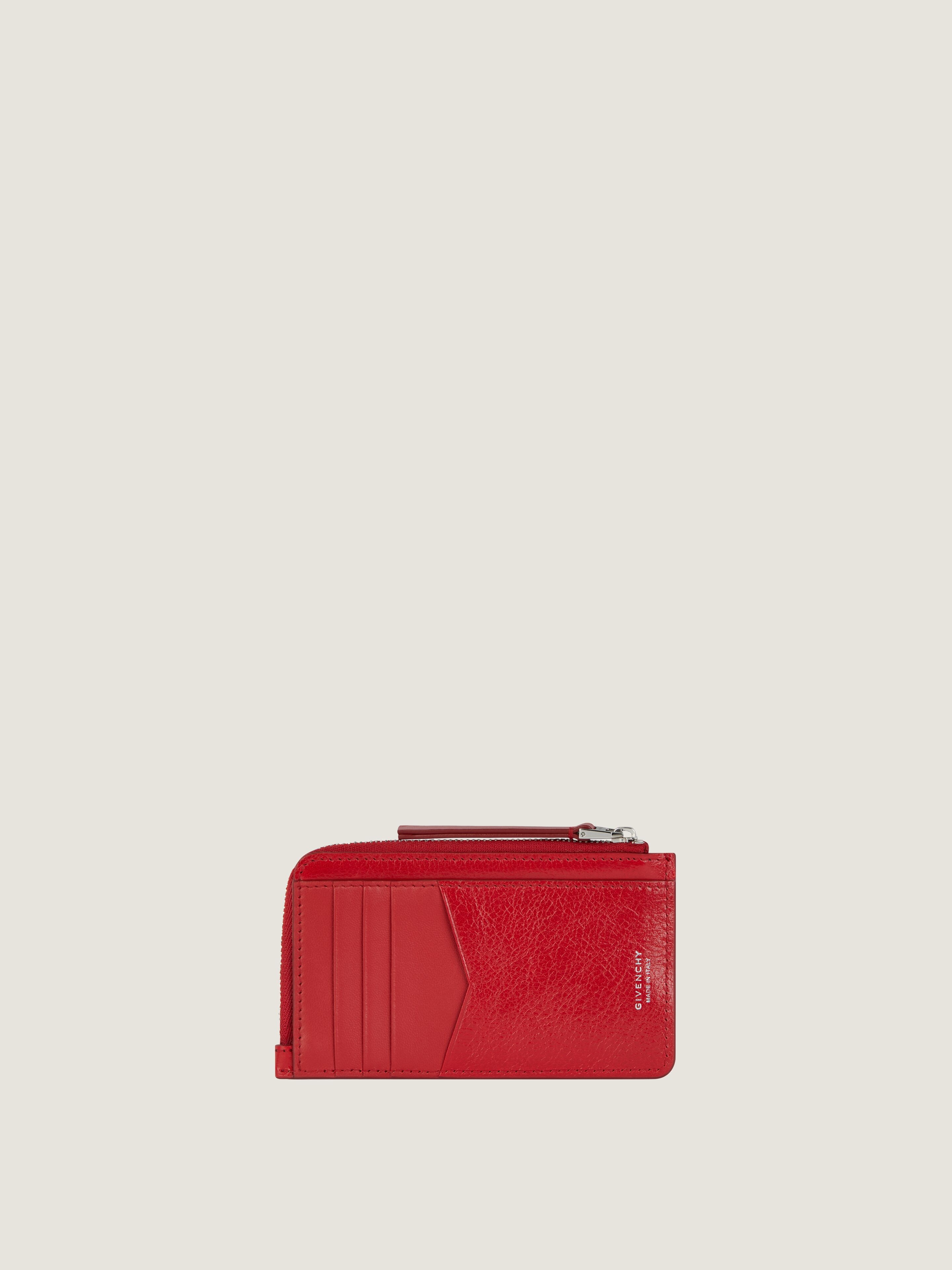 Voyou zipped card holder in leather